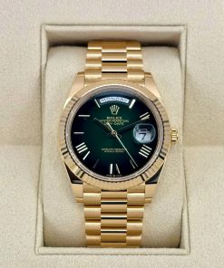 Alternative view of Rolex  Yellow Gold President Day Date 40mm Green Roman Ombre Dial - 228238