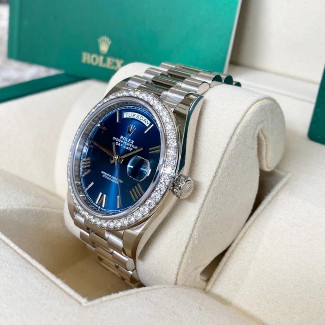 Rolex Day-Date 40mm 228349RBR-0005 Bright Blue Dial President Bracelet - Image 4