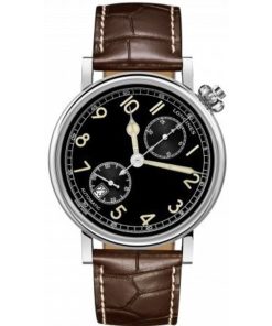 Longines Men's L2.812.4.53.2 Avigation Chronograph Brown Leather Watch