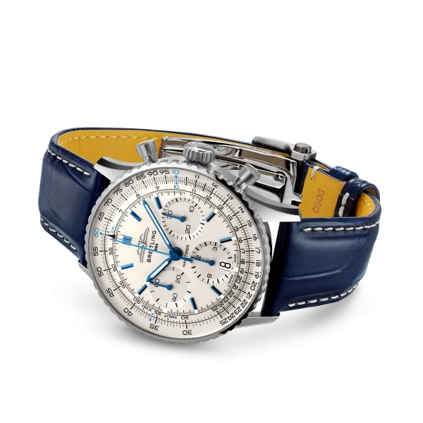 Breitling Navitimer B01 Chronograph 41 Silver Dial Blue Strap AB0139A71G1P1