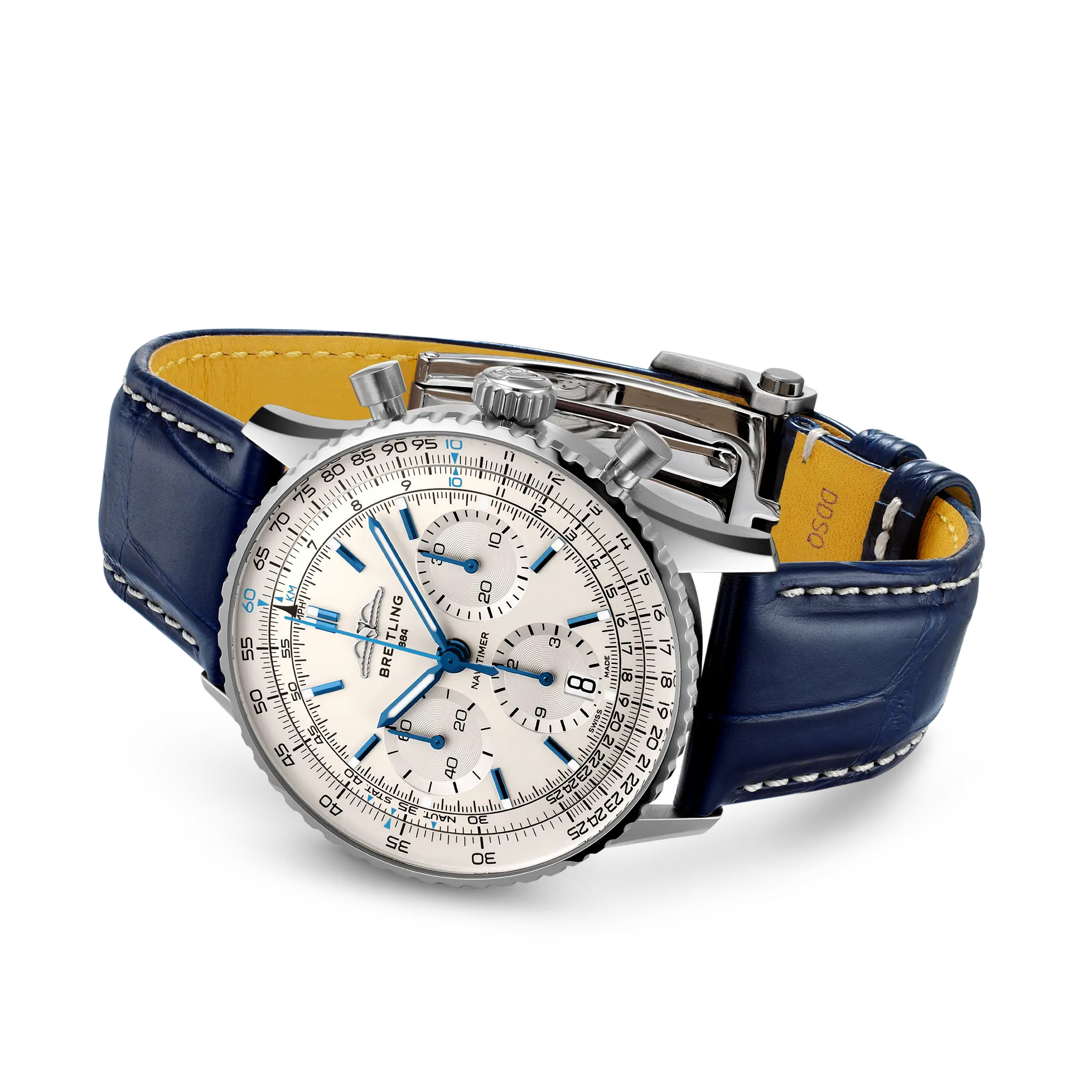 Breitling Navitimer B01 Chronograph 41 Silver Dial Blue Strap AB0139A71G1P1 - Image 3