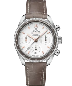 Omega Speedmaster 38 Silver Dia 38mm with Diamonds Stainless Steel Strap 324.38.38.50.02.001