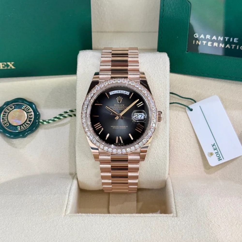 Rolex Day-Date 40mm Slate Ombré Dial and Diamond Bezel 228345rbr-0025 - Image 2