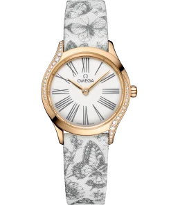 Omega De Ville Mini Trésor 26mm White Dial with Diamonds Moonshine™ 18k Rose Gold Strap 428.57.26.60.04.002