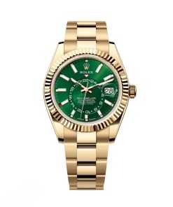 Rolex  Sky-Dweller 42mm 336938-0007 Yellow Gold Bright Green Dial