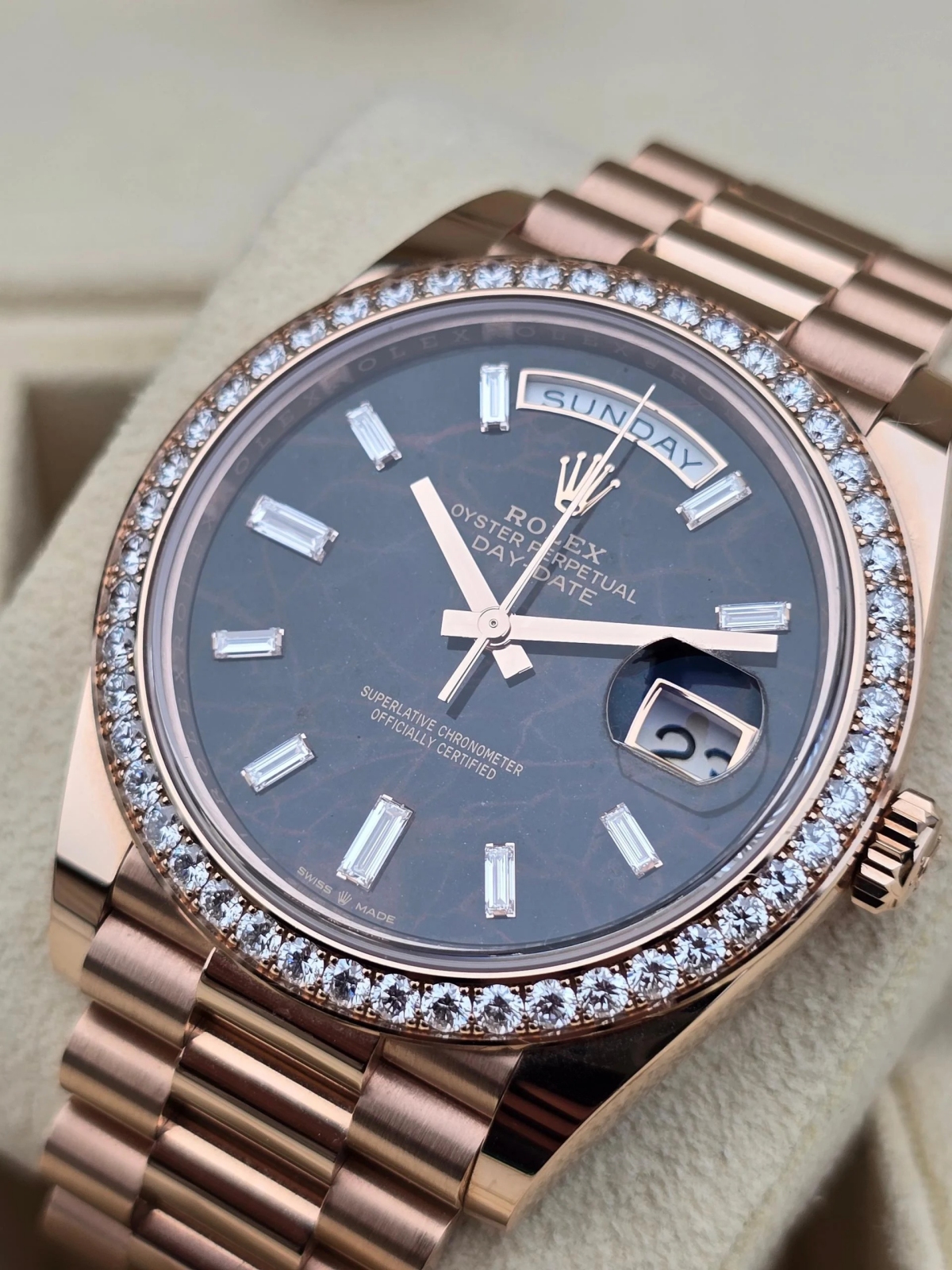 Rolex Day-Date 40mm Eisenkiesel / Diamonds Dial 228345rbr-0016 - Image 3