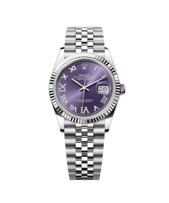 Rolex  Datejust 36mm 126234 Datejust Aubergine Purple Diamond Roman Oyster Stainless Steel