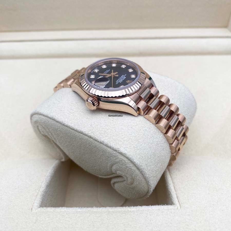 Rolex Lady-Datejust 28mm 279175 Aubergine Diamond-Set Dial President Everose Gold - Image 6