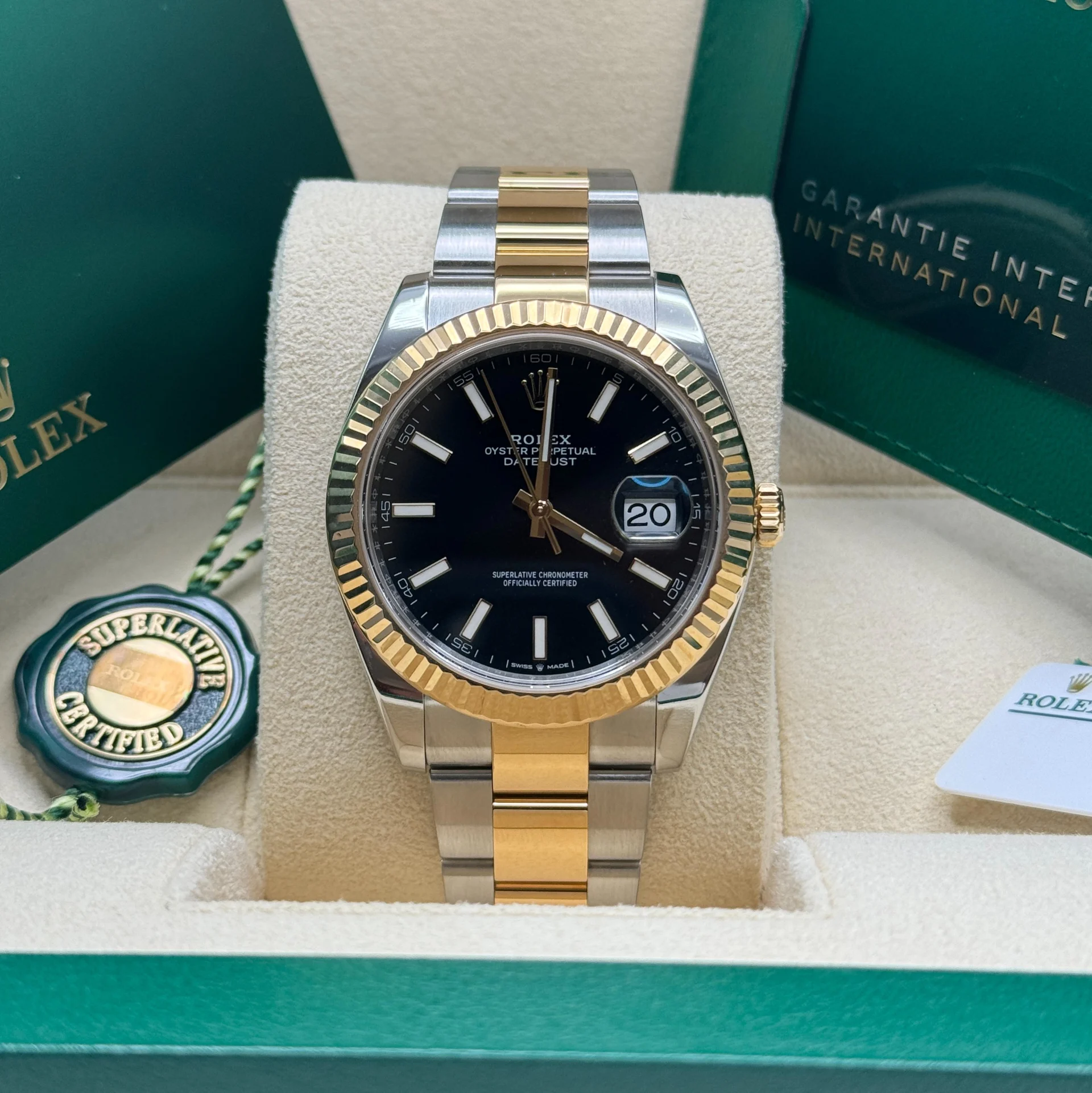 Rolex Datejust 41mm Two-Tone Yellow Gold Fluted Bezel Black Index Dial Jubilee - 126333 - Image 3