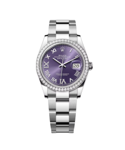 Alternative view of Rolex  Datejust 36mm 126284 Aubergine Dial Jubilee Bracelet