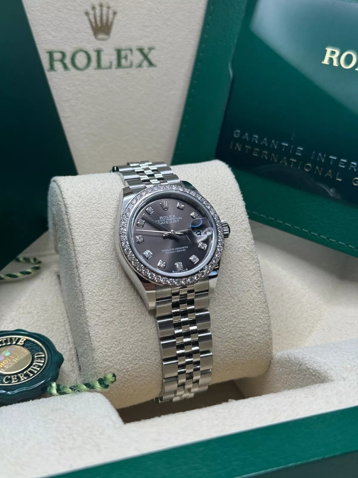 Rolex Lady-Datejust 28mm 279384RBR Dark Gray set with Diamonds - Image 10
