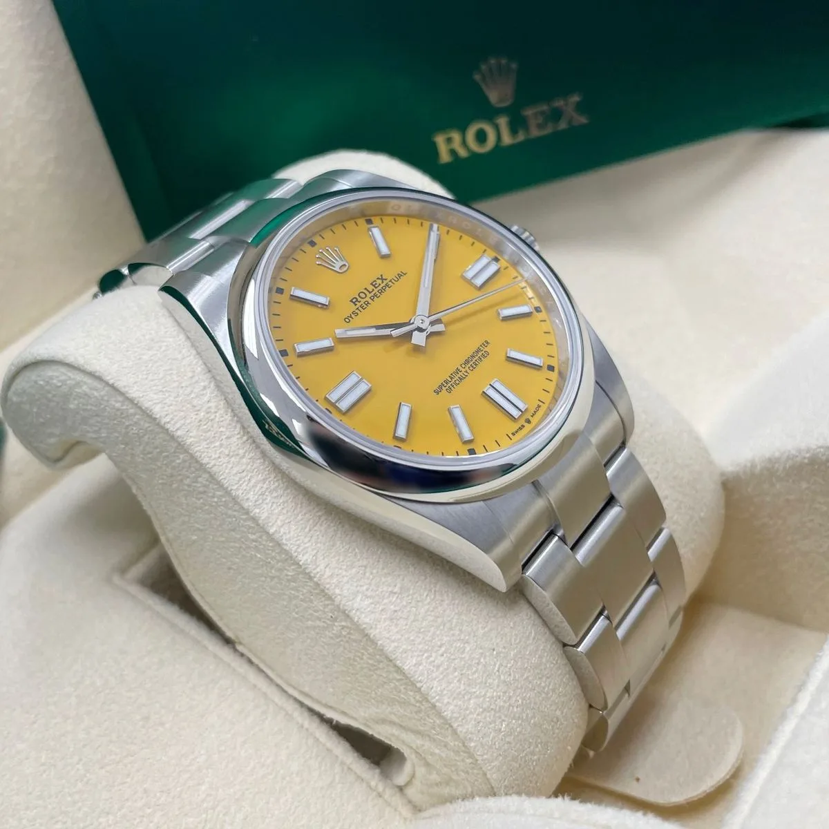 Rolex Oyster Perpetual 41mm 124300-0004 Yellow Dial - Image 5