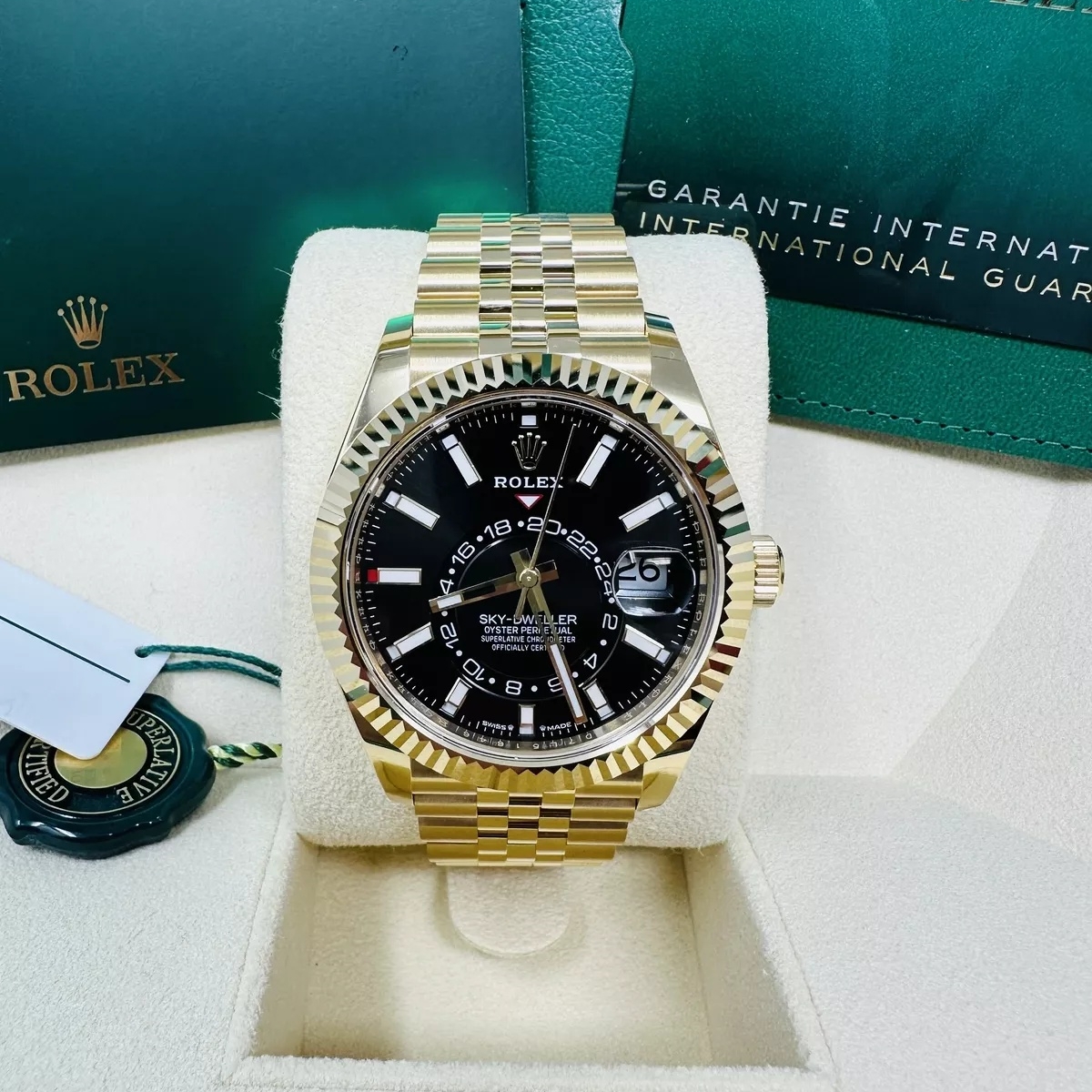 Rolex Sky-Dweller 42mm 336938-0005 Yellow Gold Black Dial Oyster - Image 2
