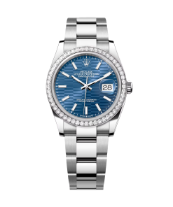 Alternative view of Rolex  Datejust 36mm 126284 Blue Dial Jubilee Bracelet