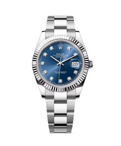 Rolex  Datejust 41mm 126334 Blue Diamond Oyster Stainless Steel Mens Watch