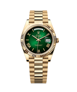 Rolex  Yellow Gold President Day Date 40mm Green Roman Ombre Dial - 228238