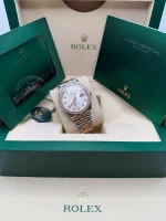 Rolex  Datejust 36mm 126281 Silver Palm Motif Diamond Dial Oyster Bracelet