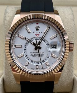 Alternative view of Rolex  Sky-Dweller 42mm Rose Gold White Dial Oysterflex - 336235