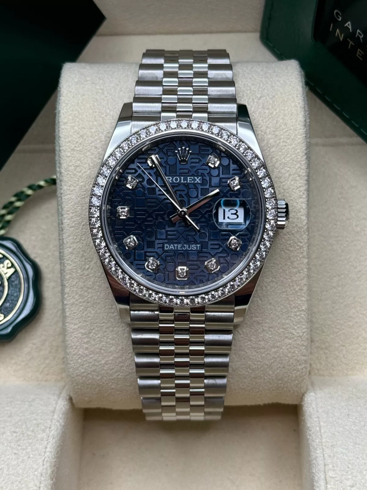 Rolex Datejust 36mm 126284 Blue Jubilee Diamond Dial & Diamond Bezel, Stainless Steel Oyster Bracelet Watch - Image 6