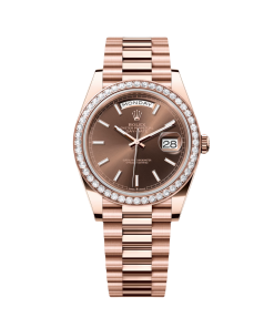 Rolex   Day-Date 40mm Chocolate Dial and Diamond Bezel 228345rbr-0024