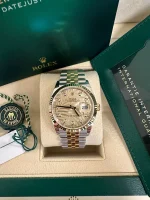 Rolex  Datejust 36mm 126233 Champagne Palm Motif Diamond Dial and Jubilee Bracelet Watch
