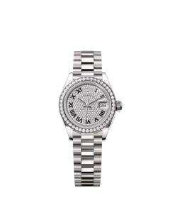 Rolex Lady-Datejust 28mm 279139RBR-0014 Diamond-Paved Dial White Gold Bracelet