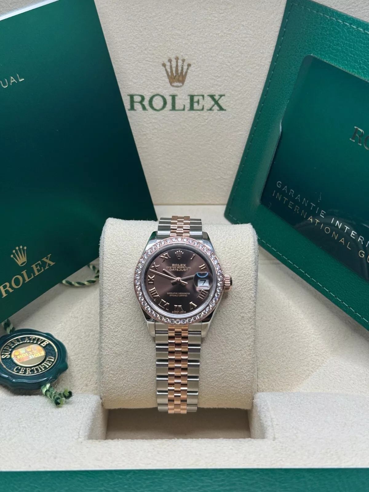 Rolex Lady-Datejust 28mm 279381RBR Chocolate Roman Dial Oyster Bracelet - Image 3