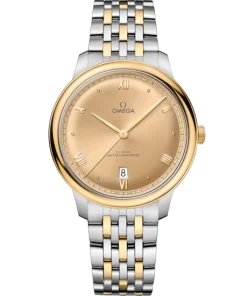 Omega De Ville Prestige 40 mm Yellow Dial Stainless Steel and 18k Yellow Gold Bracelet 434.20.40.20.08.001