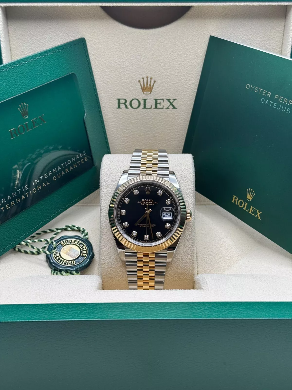 Rolex Datejust 41mm 126333 Black Diamond Jubilee Steel and Yellow Gold Men's Watch - Image 3