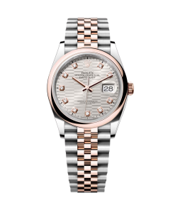 Rolex  Datejust 36mm 126201 Silver Fluted Motif Diamond Dial