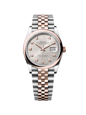 Rolex  Datejust 36mm 126201 Silver Fluted Motif Diamond Dial