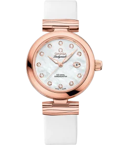 Alternative view of Omega De Ville Ladymatic 34mm White Dial with Diamonds Sedna™ 18k Rose Gold Strap 425.67.34.20.55.008