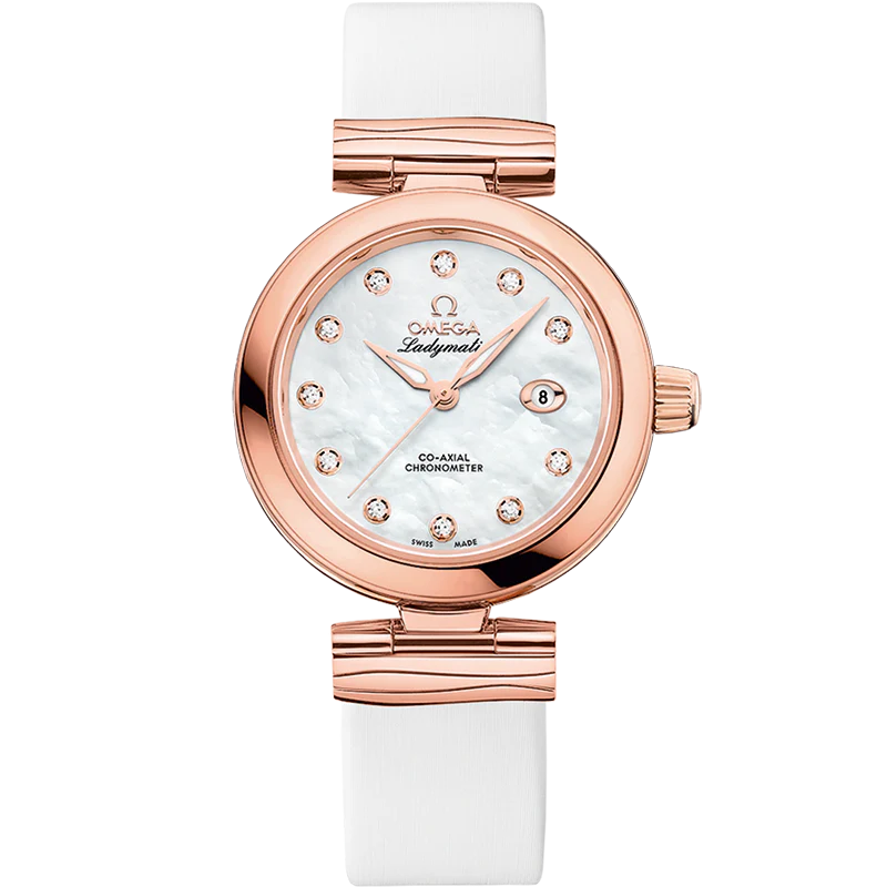 Omega De Ville Ladymatic 34mm White Dial with Diamonds Sedna™ 18k Rose Gold Strap 425.67.34.20.55.008 - Image 2