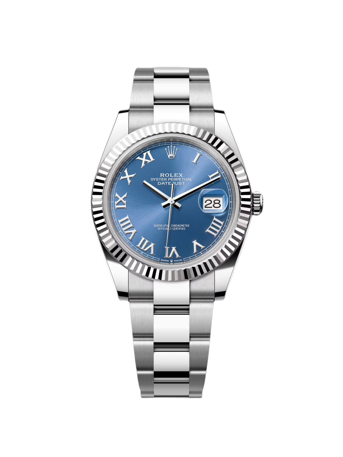 Rolex Datejust 41mm 126334 Blue Roman Oyster Stainless Steel Men's Watch - Image 2