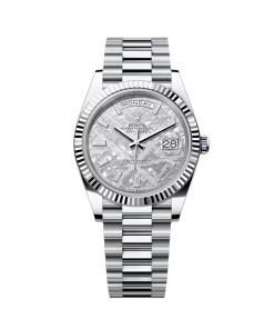 Rolex Day-Date "President" 40mm Platinum Meteorite Diamond Baguette Dial - 228236