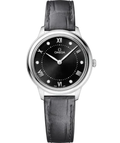 Omega De Ville Prestige 30 mm Black Dial with Diamonds Stainless Steel Strap 434.13.30.60.51.001