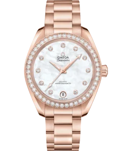 Omega Seamaster Aqua Terra 150M 34 mm White Dial with Diamonds Sedna™ 18k Rose Gold Bracelet 220.55.34.20.55.001