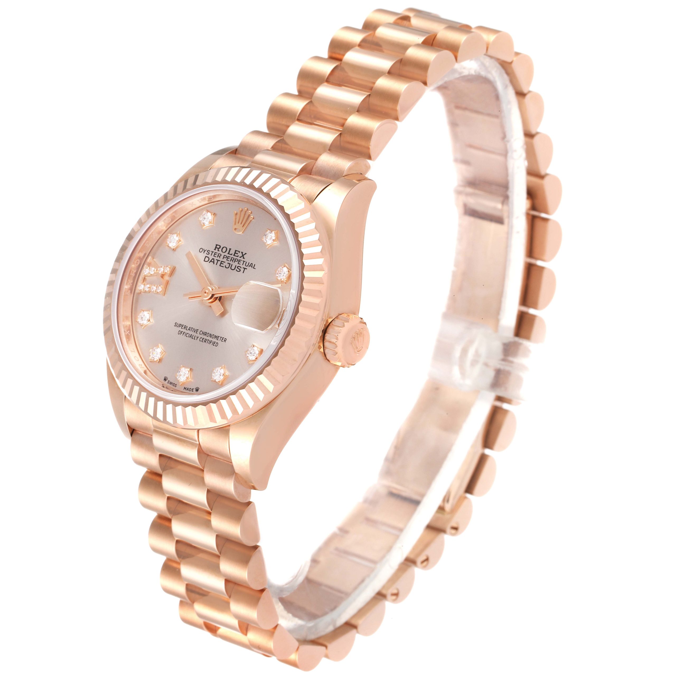 Rolex Lady-Datejust 28mm 279175 Rose Dial President Everose Gold - Image 5