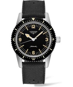 Longines Men's L2.822.4.56.9 Skin Diver Black Rubber Watch