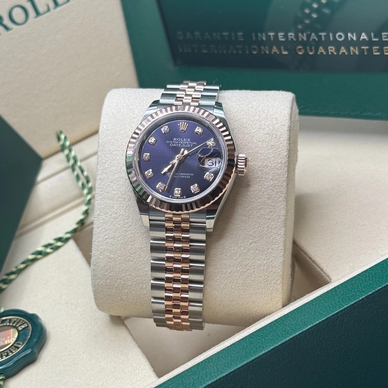 Rolex Lady-Datejust 28mm 279171 Aubergine Diamond Oyster Stainless Steel and Rose Gold - Image 8
