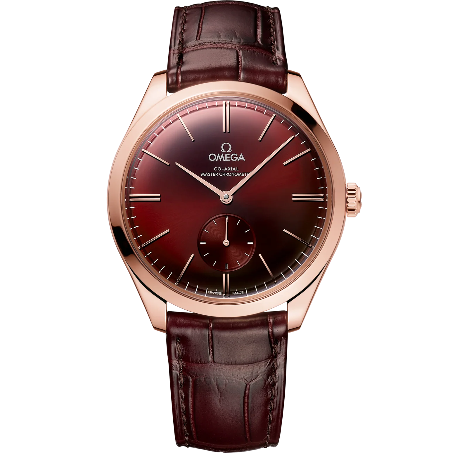 Omega De Ville Trésor 40mm Red Dial Sedna™ 18k Rose Gold Strap 435.53.40.21.11.002