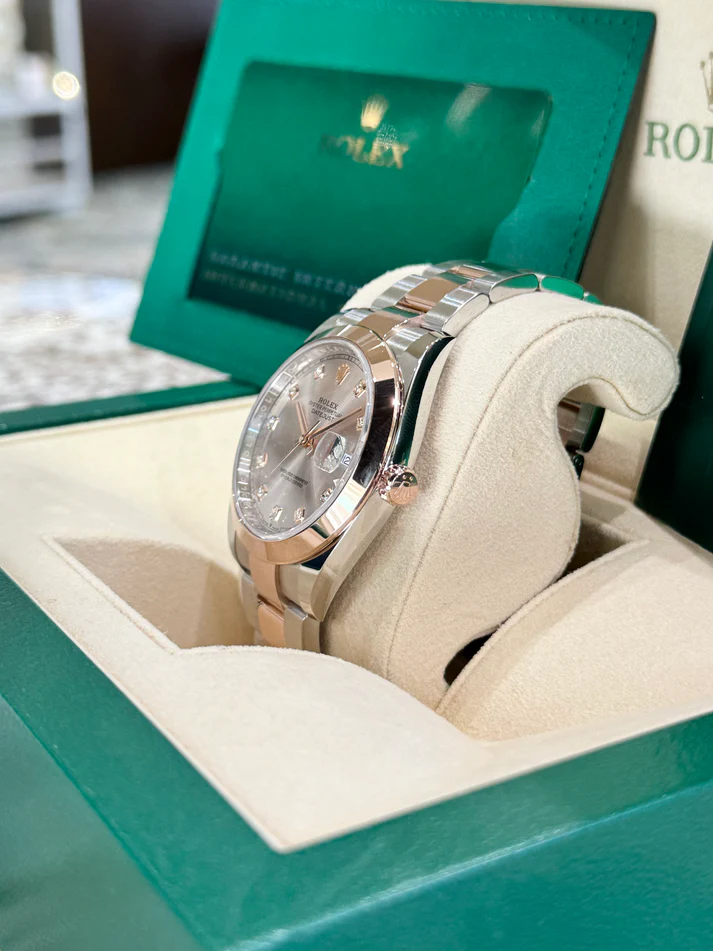 Rolex Datejust 41mm 126301 Sundust Index Oyster Steel and Everose Gold Watch - Image 5