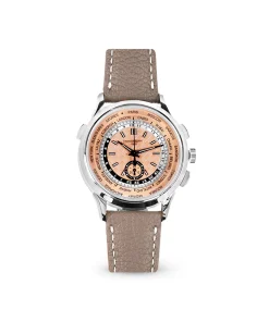 PATEK PHILIPPE  2023  SKU#0006698  COMPLICATIONS WORLD TIME CHRONOGRAPH 5935A-001 SALMON