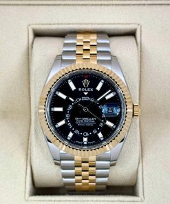 Alternative view of Rolex  Sky-Dweller 42mm 336933-0004 Two-Tone Yellow Gold Black Dial Jubilee