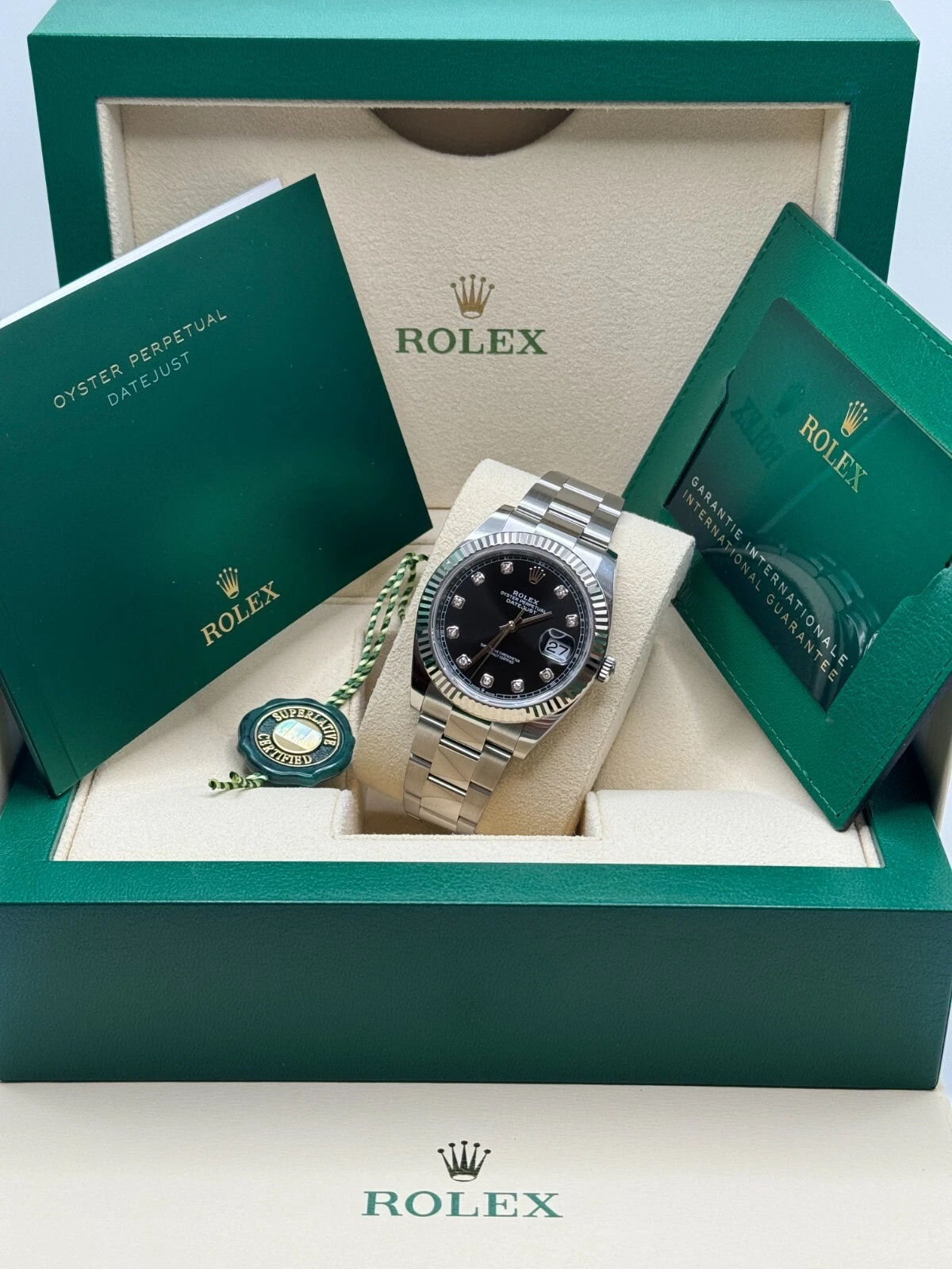 Rolex Datejust 41mm 126334 Black Diamond Oyster Stainless Steel Mens Watch - Image 10