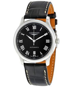 Longines Men's L2.755.4.51.7 Master Collection Black Leather Watch