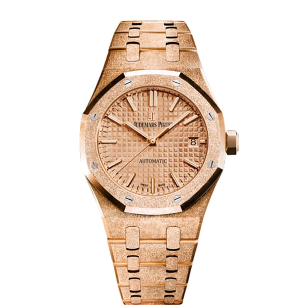 Audemars Piguet Royal Oak Frosted Gold, Rose dial, 37mm 15454OR.GG.1259OR.03