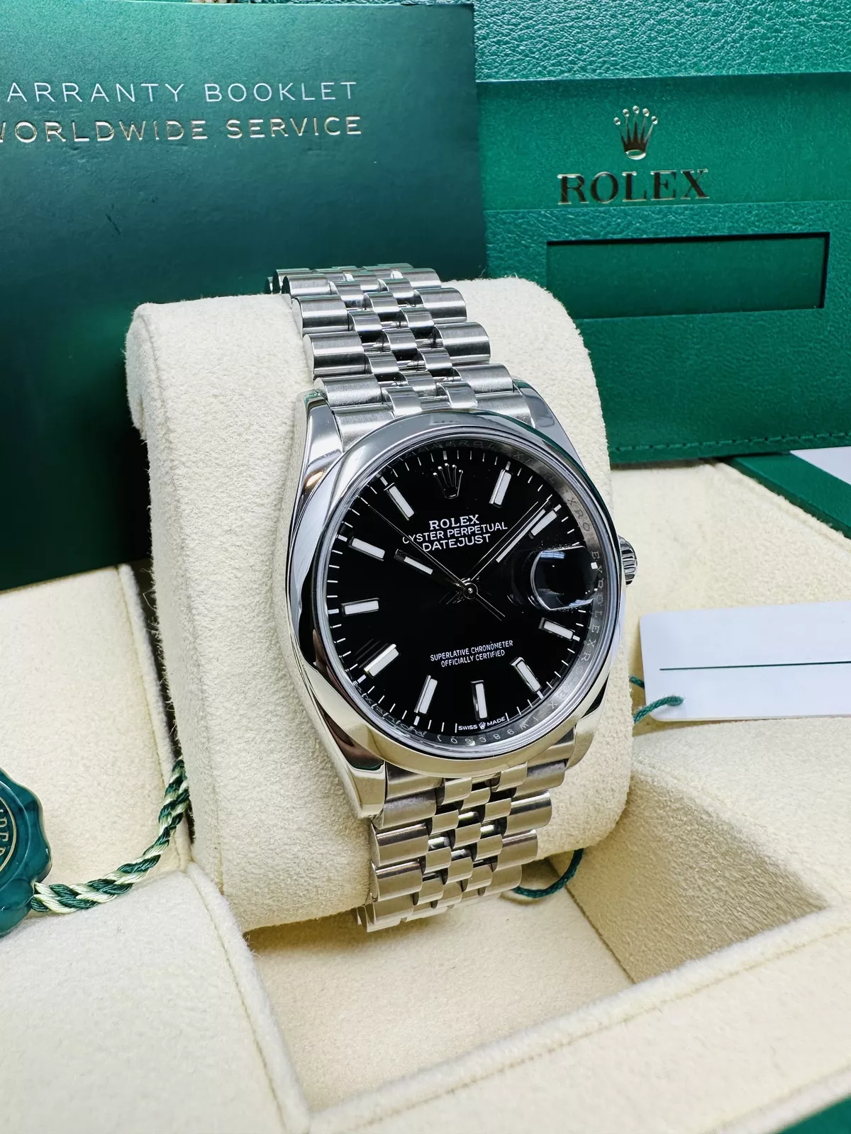 Rolex Datejust 36mm 126200 Stainless Steel Black Dial Jubilee Watch - Image 4