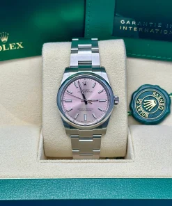 Alternative view of Rolex Oyster Perpetual 34mm 124200-0009 Pink Dial Oyster Stainless Steel Bracelet Watch