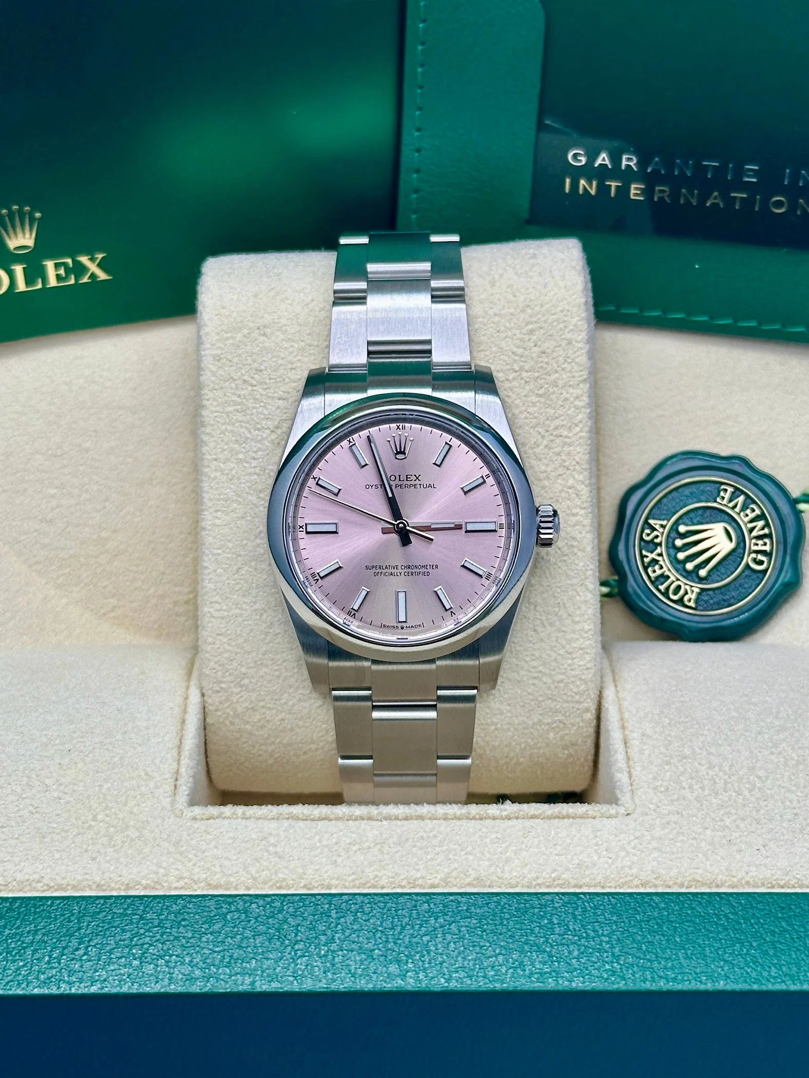 Rolex Oyster Perpetual 34mm 124200-0009 Pink Dial Oyster Stainless Steel Bracelet Watch - Image 2